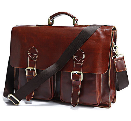 leather briefcase laptop bag