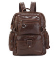 "Liverpool" Men's Vintage Leather Convertible Backpack & Shoulder Bag - Brown