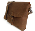 "Sao Paulo" Men's Distressed Leather Vertical Messenger Bag