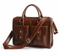 "Maracaibo" Men's Polished Leather Briefcase & Tote Crossbody Bag