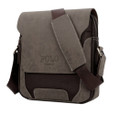 Feger "Park Avenue" Men's PU Leather Shoulder Bag & Tablet Case - Coffee Grey Brown