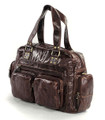 "Vienna" Soft Vintage Leather Overnight Duffel Tote Bag