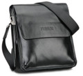 "Kambridge" Men's Trendy Soft Faux Leather Shoulder Bag - Black