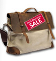 Linshi Tasks "Redondo" Men's Trendy Canvas Satchel with Leather Straps - Natural White