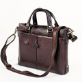 "Old Town" Men's Soft Vintage Leather Tote & Messenger Bag