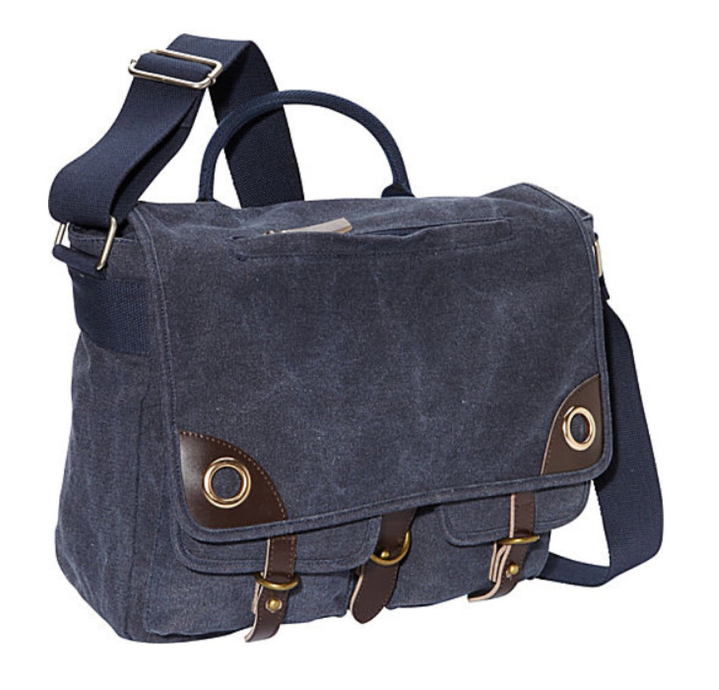 navy blue messenger bag