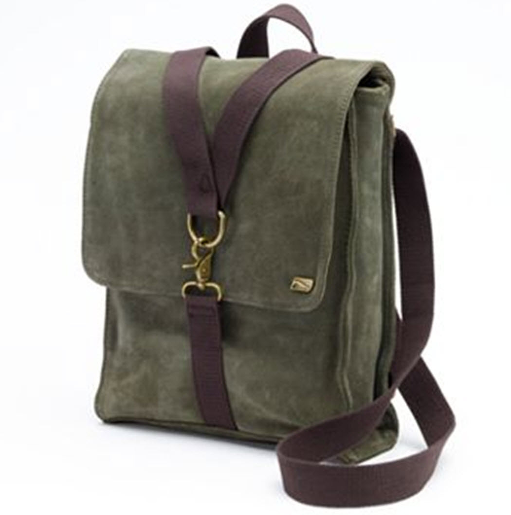 green messenger bag