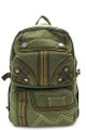 Amik "Garvanza" Designer Vintage Canvas School Backpack - Military Green