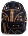 Amik "Garvanza" Designer Vintage Canvas School Backpack - Black