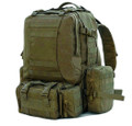 Men's Large Military Style Modular Tactical Backpack & Daypack - Military Green