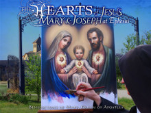 THE HEARTS OF JESUS, MARY & JOSEPH at Ephesus by Benedictines of Mary,Queen of Apostles