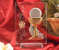 First Communion Chalice Silver and Gold on Glass with Swarovski Crystal