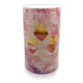 THREE HEARTS AND HOLY FAMILY - 4x7 LED Candle - LED Flameless Devotion Prayer Candle