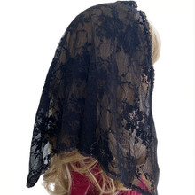 BLACK LACE CHAPEL VEIL - Handmade by  the Sisters of Daughters of Mary