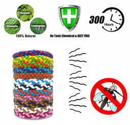 Pack of 5 DEET-Free Natural Wristbands Mosquito Repellent Bracelet