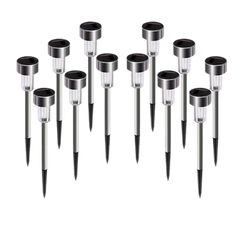 new-Waterproof Solar Garden Lights, Stainless Steel LED Landscape Pathway Light Solar Powered 6138E