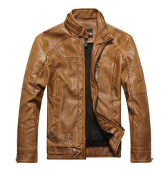 BRA-European and American style fashion leather jacket yellow zipper