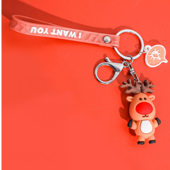 NEW-1/3PCS Cute Metal Christmas Keychain Keyring0156-LA
