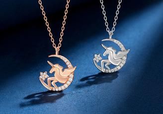 Unicorn moon necklace-la