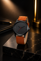 Men's Minimalist Suede Leather Watch – Classic Casual Wristwatch 0326
