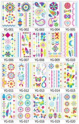 2304NEW-20pcs Fluorescent arm tattoo stickers6589