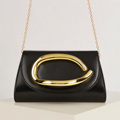 NEW 2605 Elegant Sculpted Gold Handle Clutch Bag with Detachable Chain Strap J152