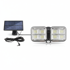 NEW 2606 120 LED Split Solar Motion Sensor Wall Light with Remote Solar Panel, 3 Lighting Modes, IP65 Waterproof Outdoor Security Floodlight J177