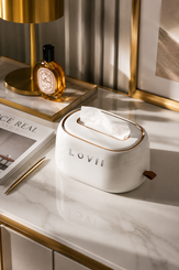 2311  LOVII Signature Tissue Box White7669  GB