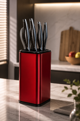 Premium Stainless Steel Universal Knife Holder Red 7693