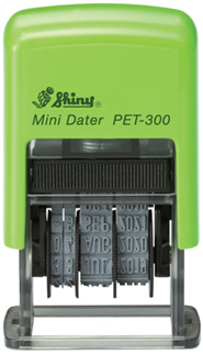 Shiny® Self-inking Recycled PET Date Stamp - Black (1 Piece)