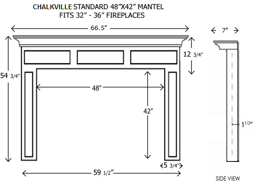 Wood Mantels for Fireplaces | Standard Size Chalkville Attractive and affordable