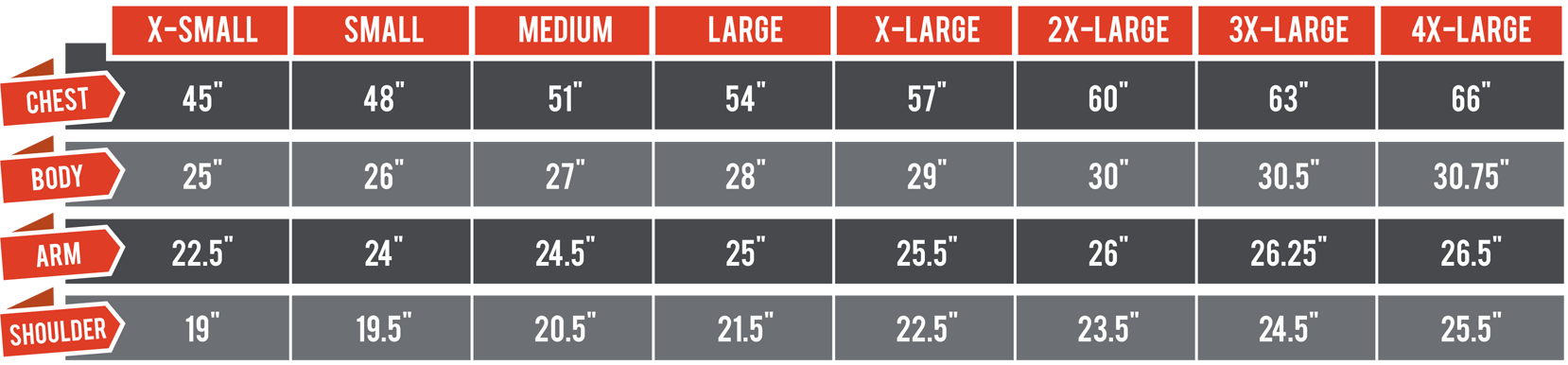 Jacket Size Guide