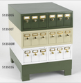 GS 513500G, GS 513500T, and GS 513500W with GS 513503G Base - Green, Tan, and White Cabinets on Green Base