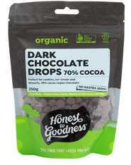 Dark Chocolate Drops 250g (Organic, H2G, 70% Cocoa)