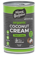Coconut Cream 400ml can (Organic, H2G)