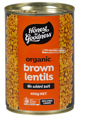 Brown Lentils 400g can (Organic, H2G)