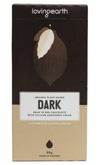 Dark Chocolate Bar, 72% Raw Cacao, 80g (Loving Earth, Certified Organic)