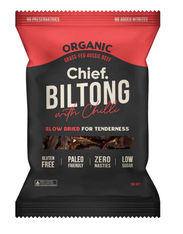 CHIEF BEEF BILTONG, Chilli, 30g (Organic, Grass-Fed)