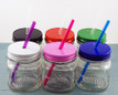 reusable glass tumbler with straw