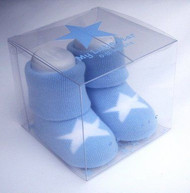 Organic Baby Bootie Socks -Blue Star