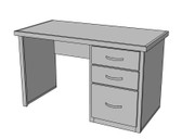 S100 Desk with Unfinished Back 28.50h 48.00w 24.00d #10864