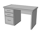 S100 Desk with Unfinished Back 28.50h 48.00w 24.00d  #10863