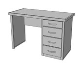 S100 Desk with Unfinished Back 28.50h 44.00w 20.00d #10899
