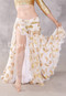 SUN GODDESS Gold Metallic Chiffon Skirt - White and Gold