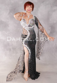 CRYSTAL OASIS Egyptian Dress - Black, Silver and Gold