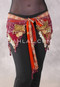 Front View of Beaded Egyptian Belly Dance Hip Scarf