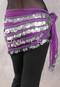 Five-Row Egyptian Coin Hip Scarf - Purple and Silver