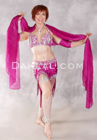CRYSTAL WAVES Egyptian Costume - Magenta and Silver