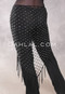 Black Crocheted Shawl With Silver Faceted Beads