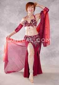 BURGUNDY BOUQUET Egyptian Costume - Wine, Silver, Gold and White